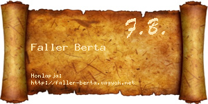 Faller Berta névjegykártya